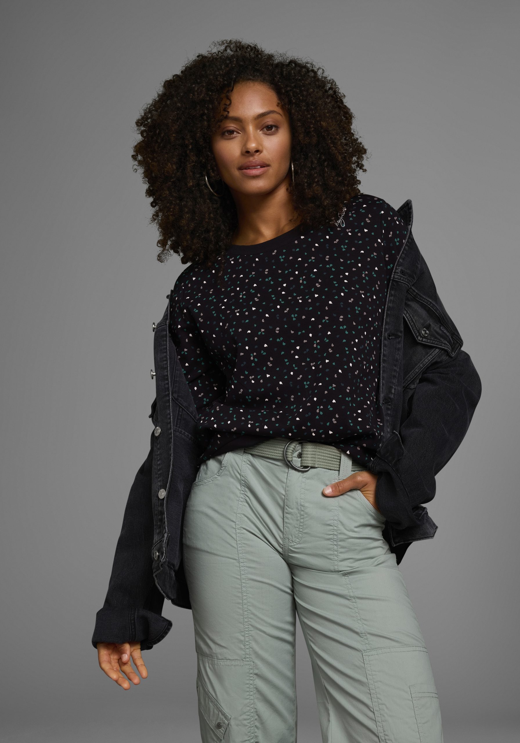 KangaROOS Sweatshirt, Langarm, bedruckt, Rundhalsausschnitt, aus Interlockmaterial