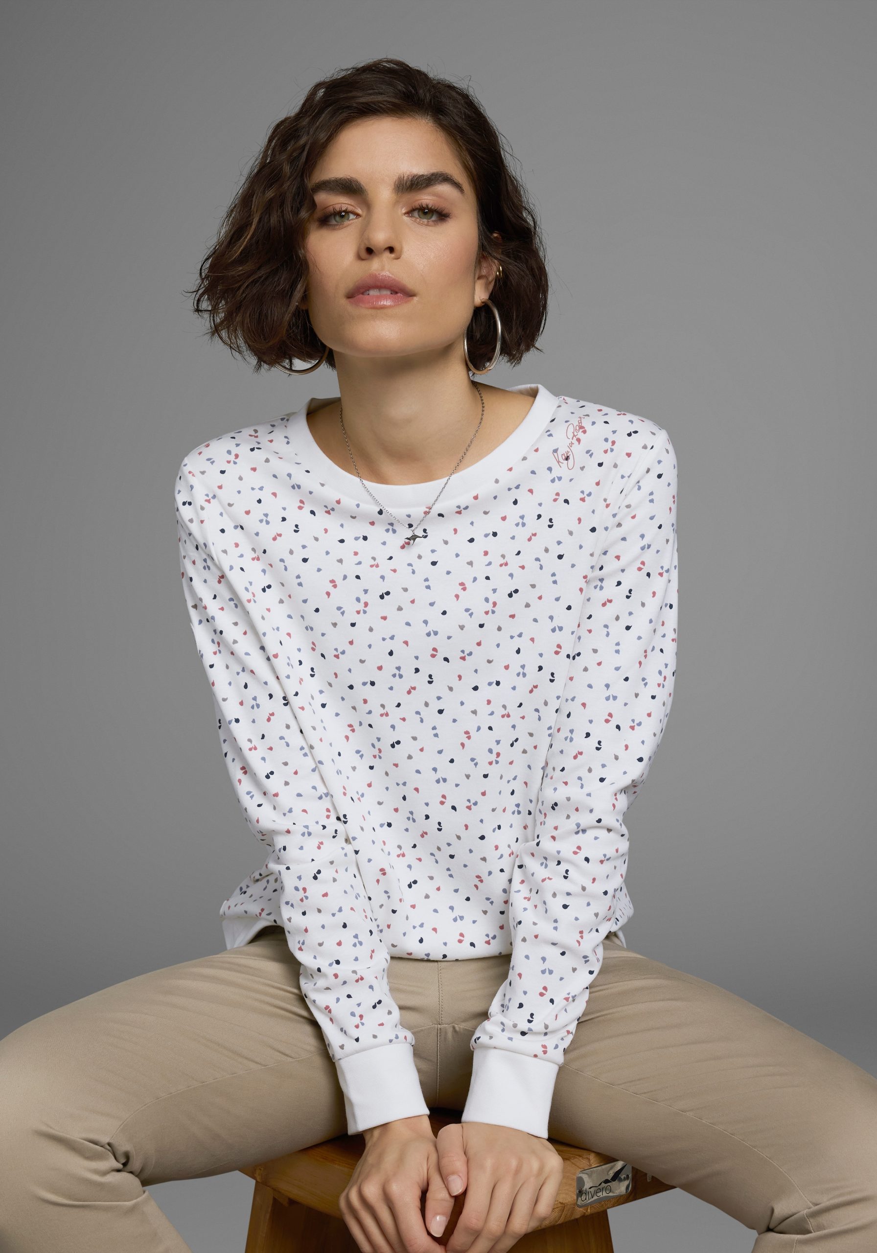 KangaROOS Sweatshirt, Langarm, bedruckt, Rundhalsausschnitt, aus Interlockmaterial