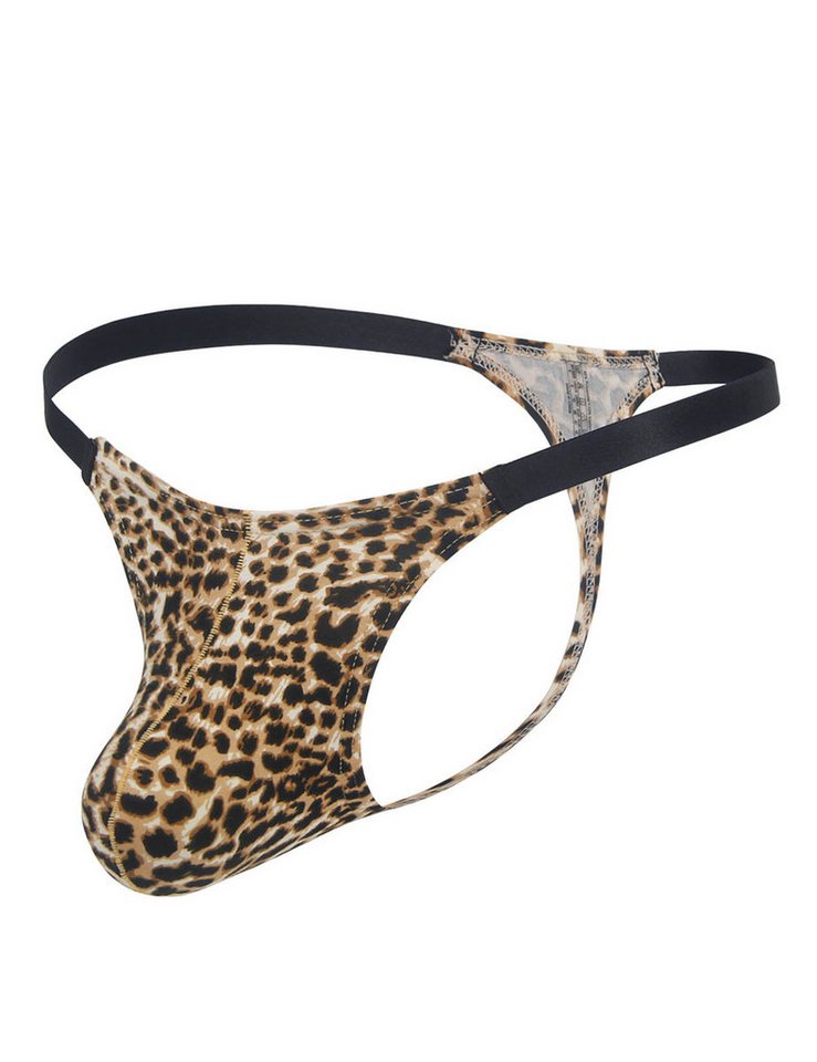 Lau-Fashion Stringtanga Leoparden-String Tanga für Herren - Unterwäsche mit Leo-Print