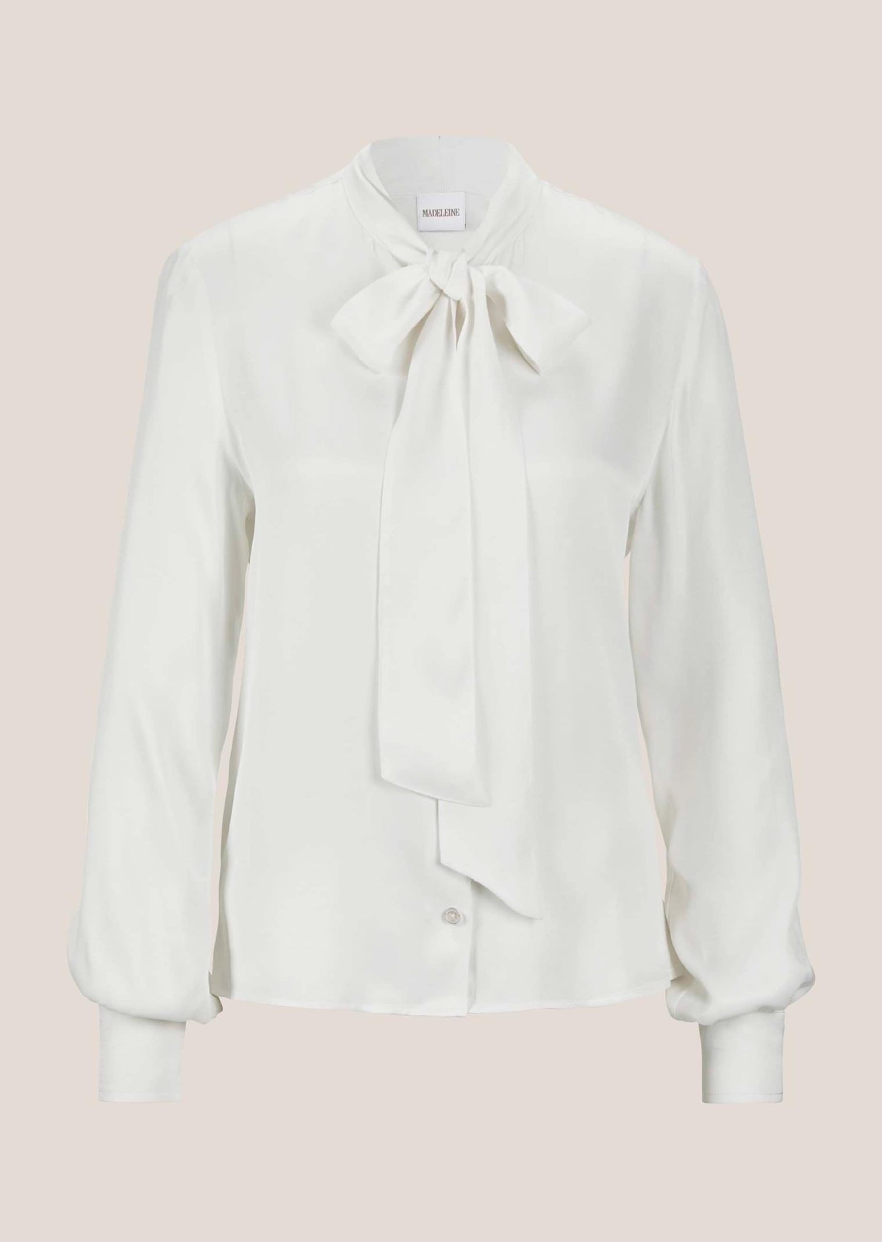 MADELEINE Langarmbluse "Bluse Satinbluse mit Schluppe"