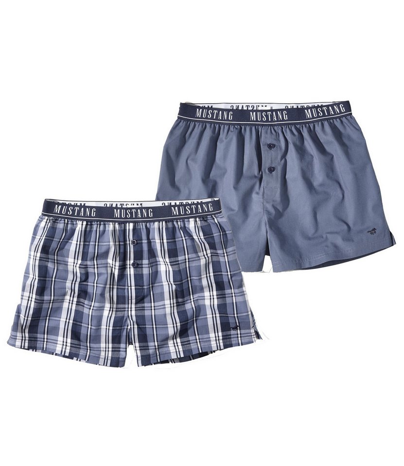 MUSTANG Boxershorts Freddy Unterhose Unterwäsche (Spar-Set, 2-St) Bequem & locker - OEKO-TEX® Standard - Elastischer Bund - Atmungsaktiv