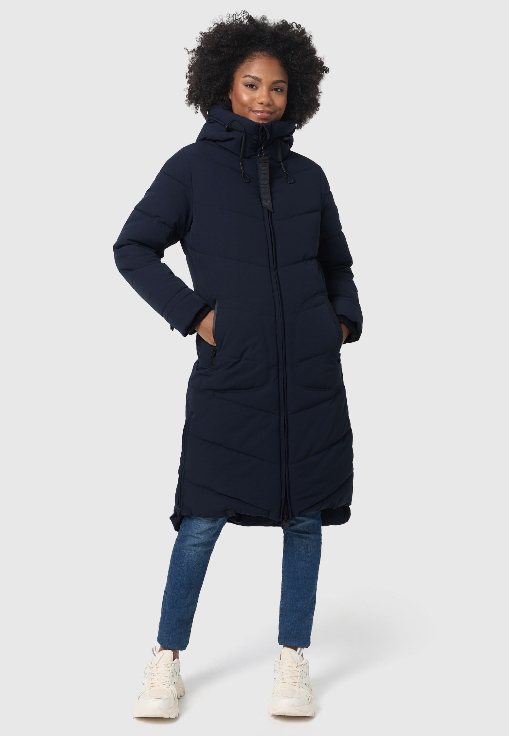 Marikoo Winterjacke "Benikoo" mit Kapuze langer Winter Mantel gesteppt