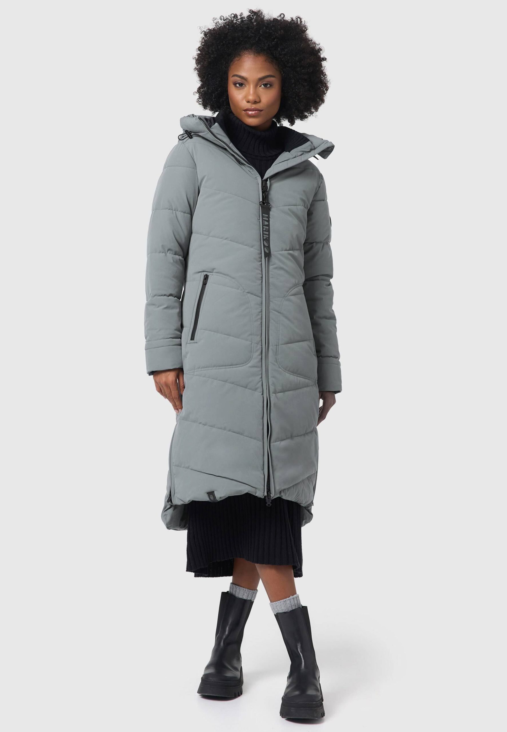 Marikoo Winterjacke "Benikoo" mit Kapuze langer Winter Mantel gesteppt