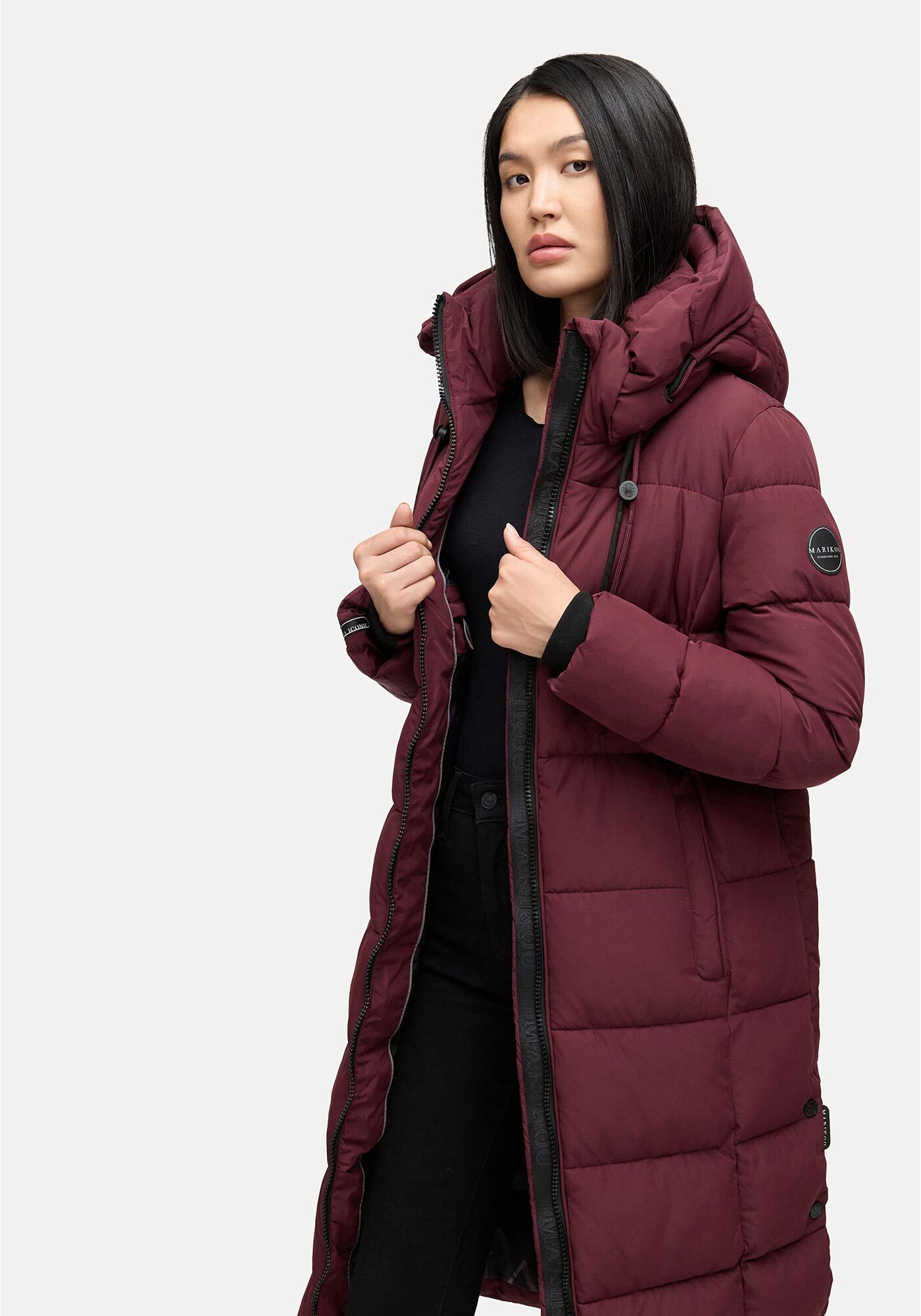 Marikoo Winterjacke "Nadeshikoo XIV" extra langer Winter Mantel gesteppt