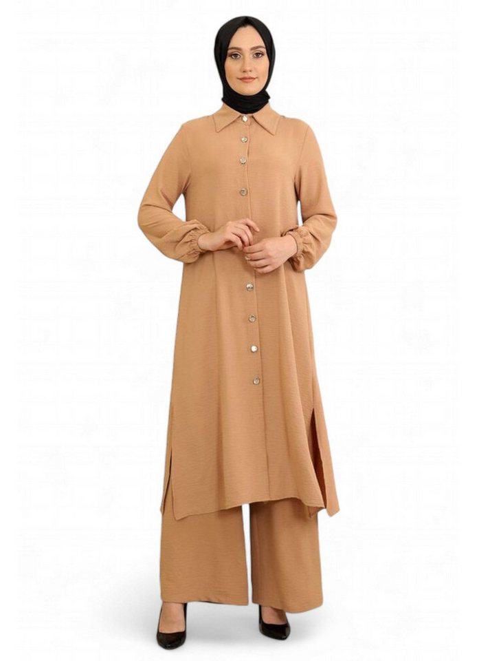 Modavitrini Longtunika Damen Anzug Lange Tunika mit Hose Hijab-Mode, Modest Fashion