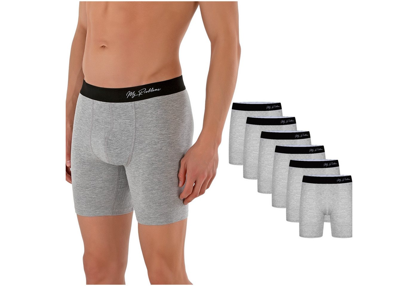 Myproblems Boxershorts Langes Bein 6er Pack Baumwolle Boxershorts Unterwäsche Herren S-4XL