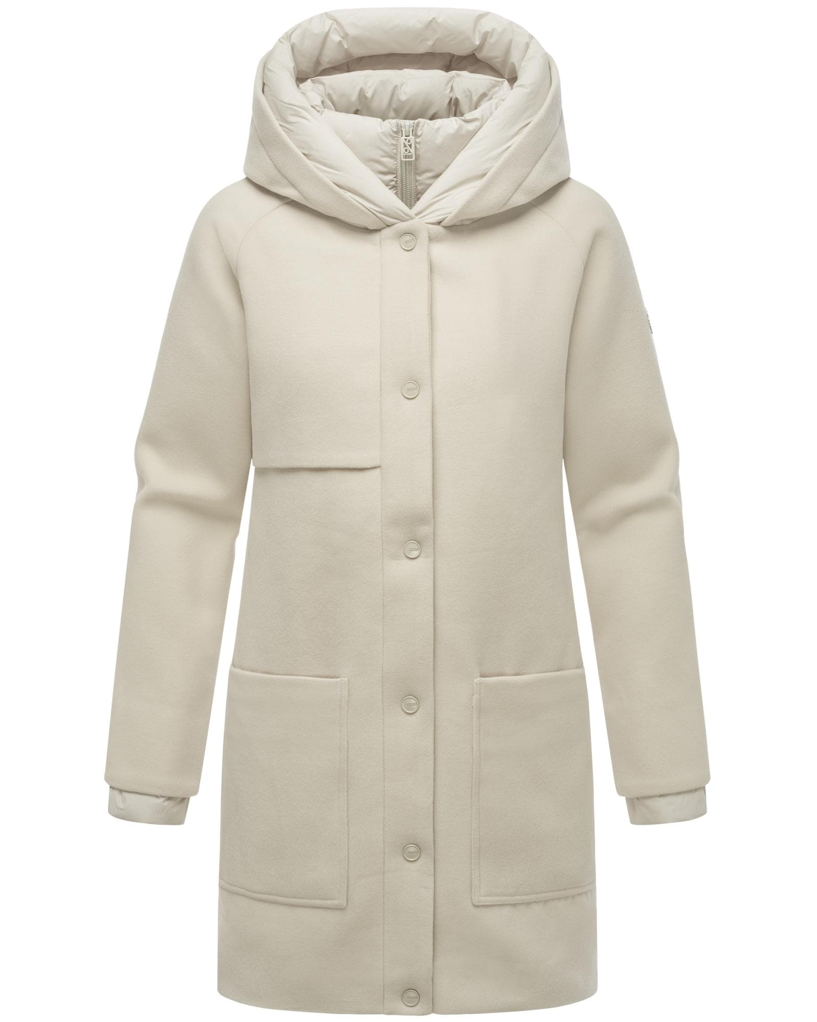 Navahoo Kurzmantel "Flauschwunder 14" Damen Mantel in Wollmantel-Optik mit abnehmbarem Einsatz