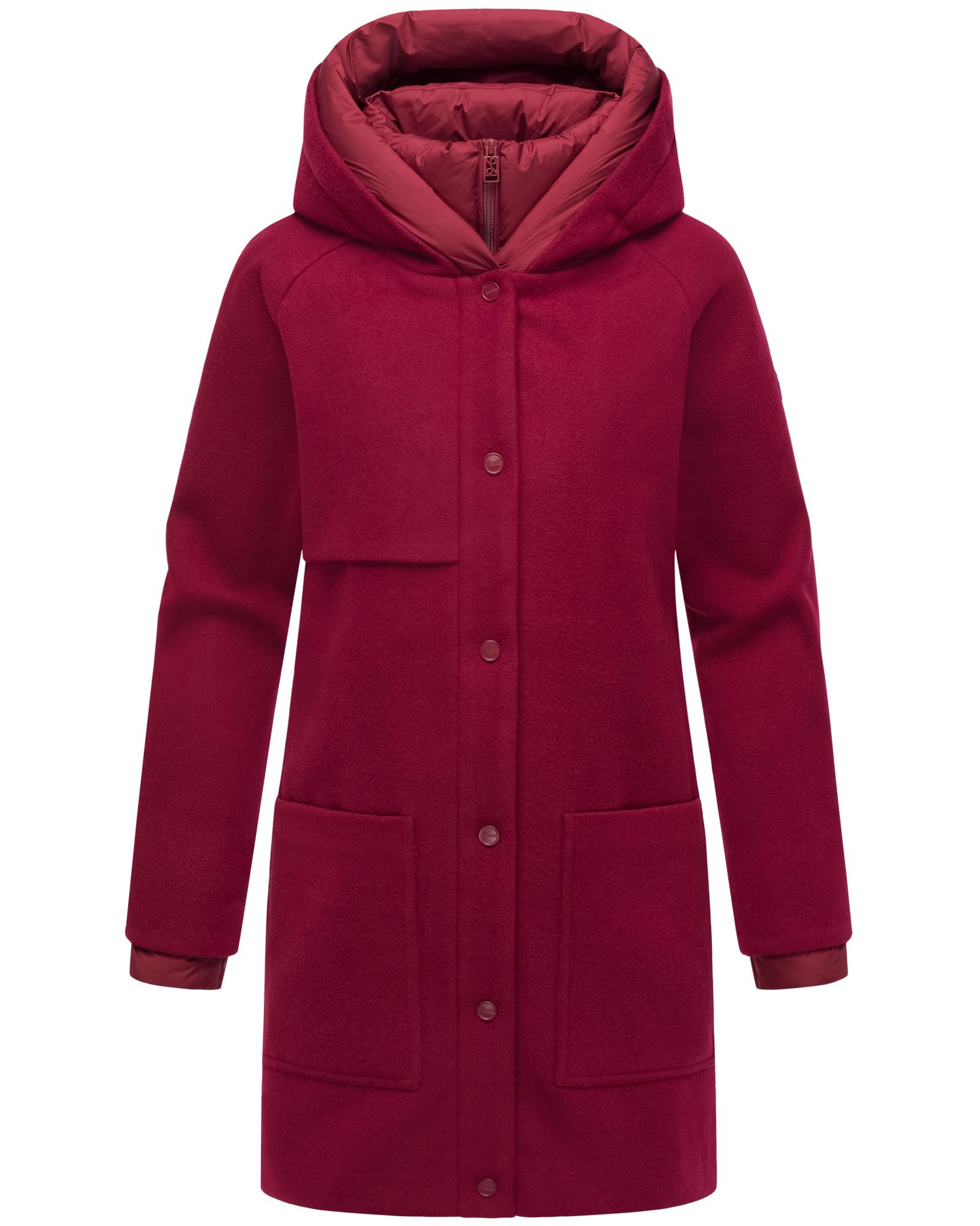 Navahoo Kurzmantel "Flauschwunder 14" Damen Mantel in Wollmantel-Optik mit abnehmbarem Einsatz