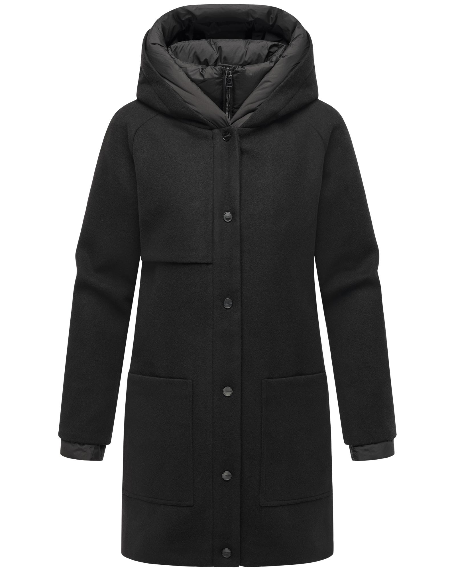 Navahoo Kurzmantel "Flauschwunder 14" Damen Mantel in Wollmantel-Optik mit abnehmbarem Einsatz