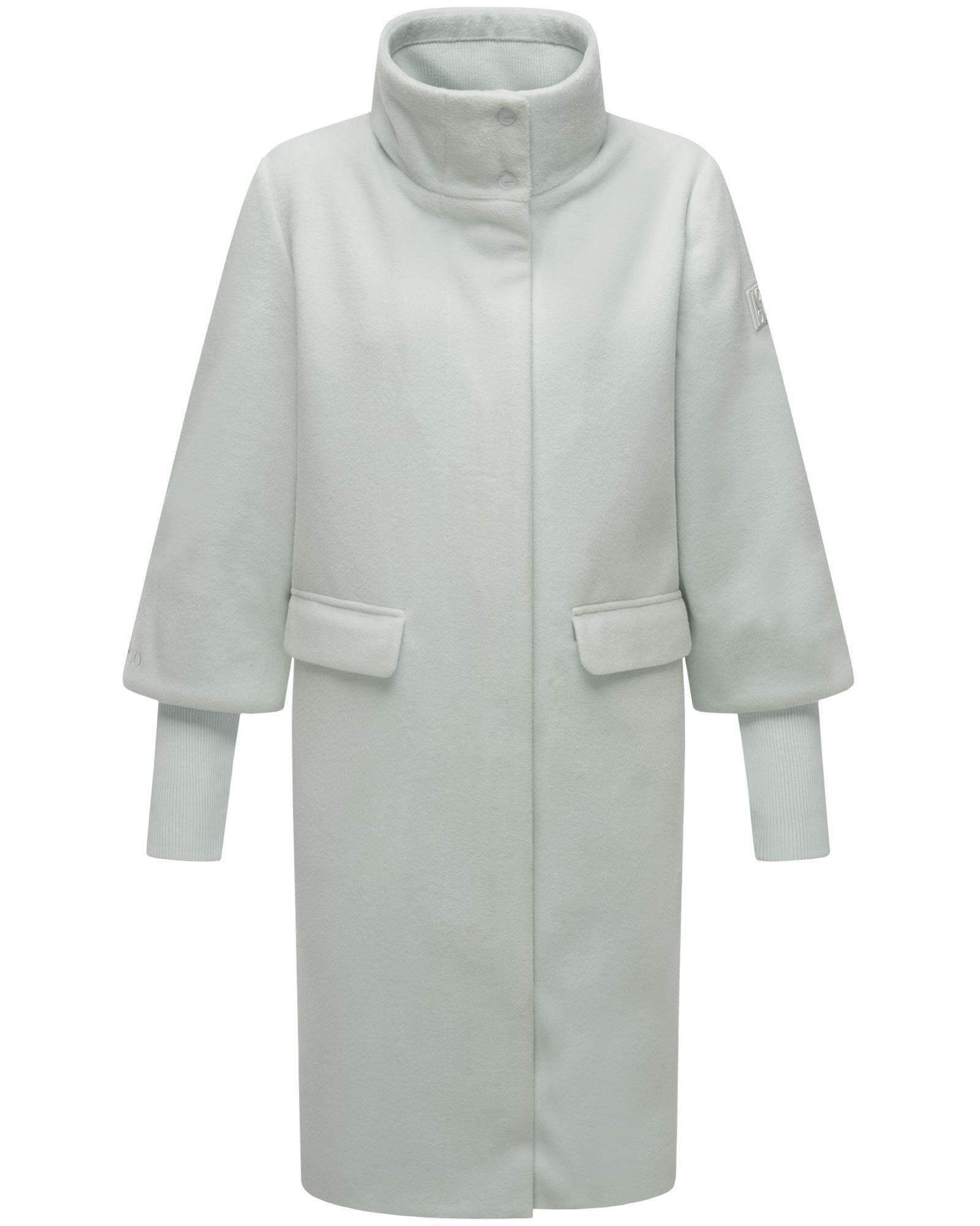 Navahoo Langmantel "Polarblüte 14" modischer Damen Mantel in Woll-Optik mit Rippstrickärmeln