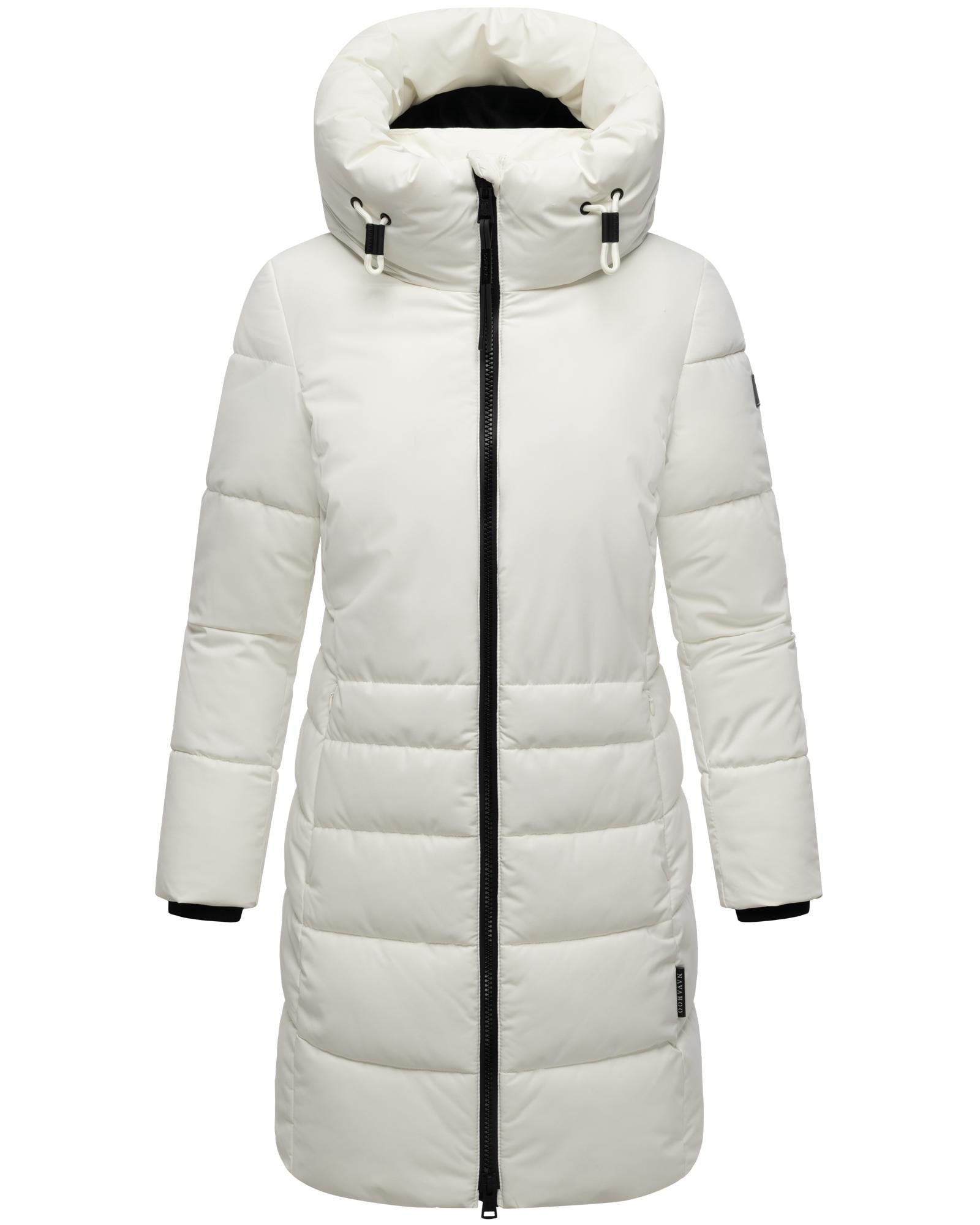 Navahoo Steppmantel "Mondnebel XIV" Langer, gesteppter Damen Wintermantel mit hohem Kragen