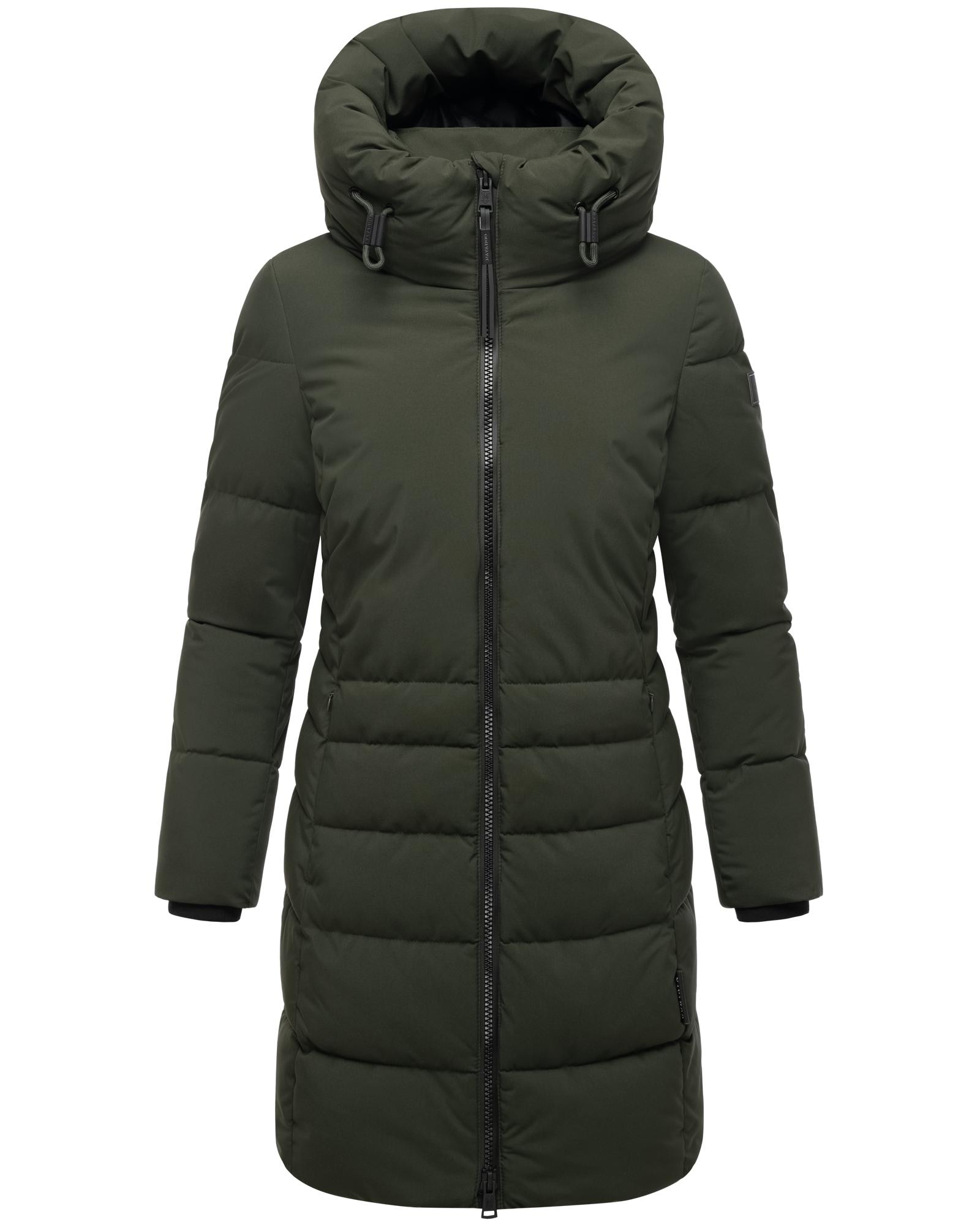 Navahoo Steppmantel "Mondnebel XIV" Langer, gesteppter Damen Wintermantel mit hohem Kragen