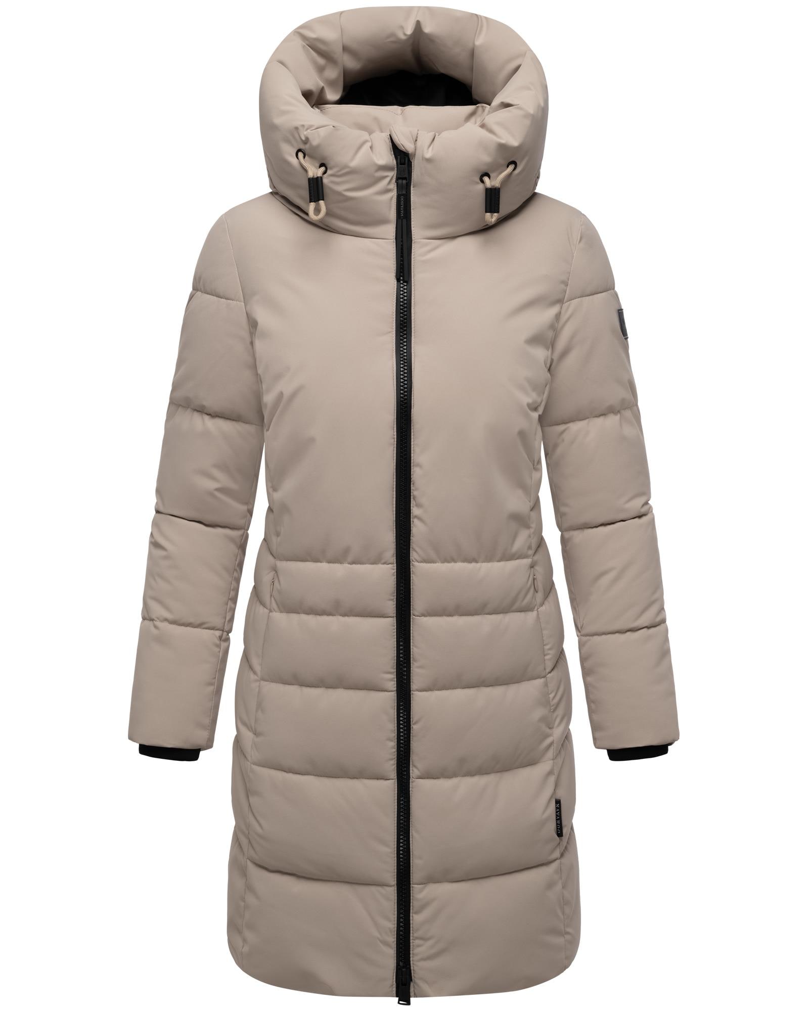 Navahoo Steppmantel "Mondnebel XIV" Langer, gesteppter Damen Wintermantel mit hohem Kragen