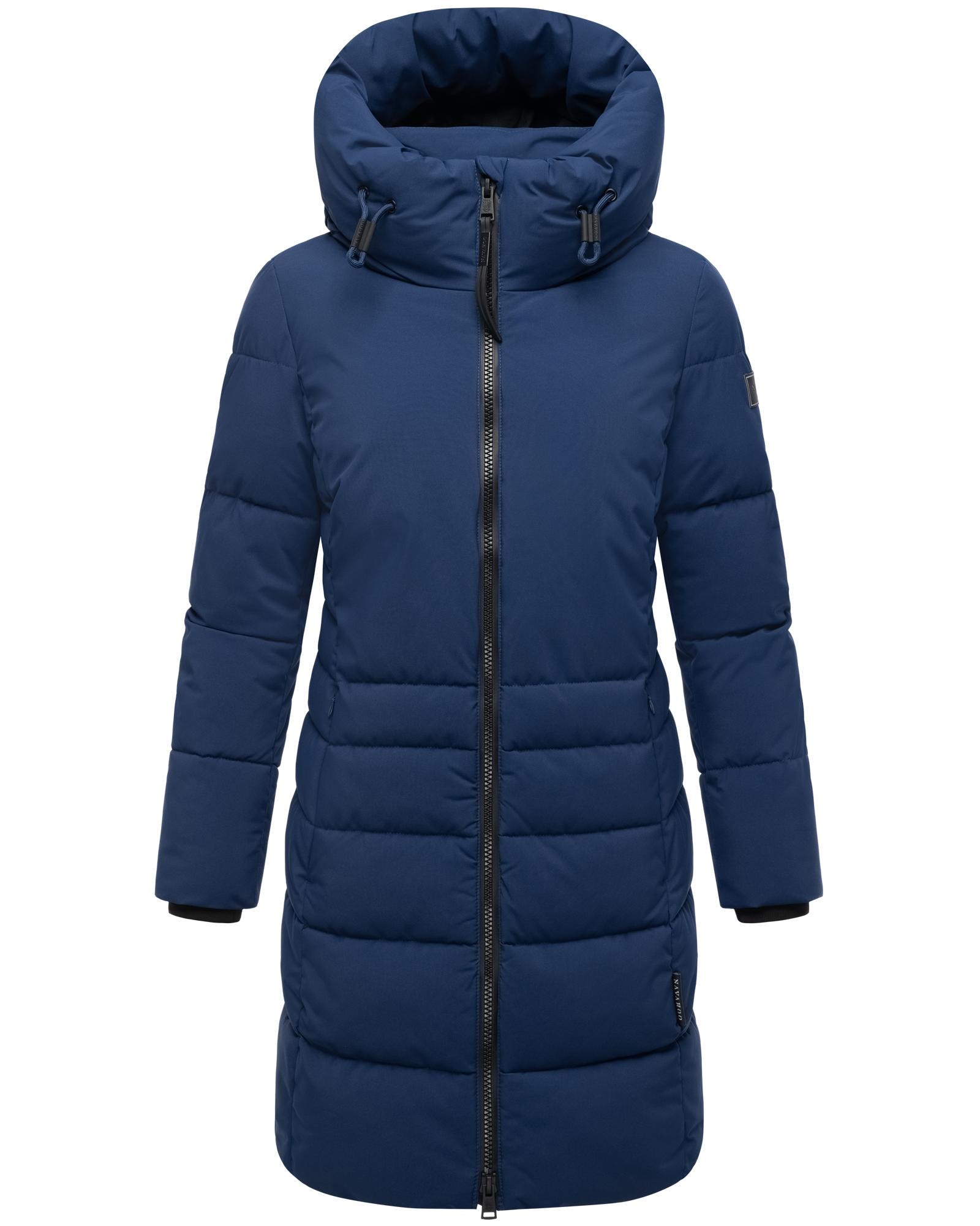 Navahoo Steppmantel "Mondnebel XIV" Langer, gesteppter Damen Wintermantel mit hohem Kragen