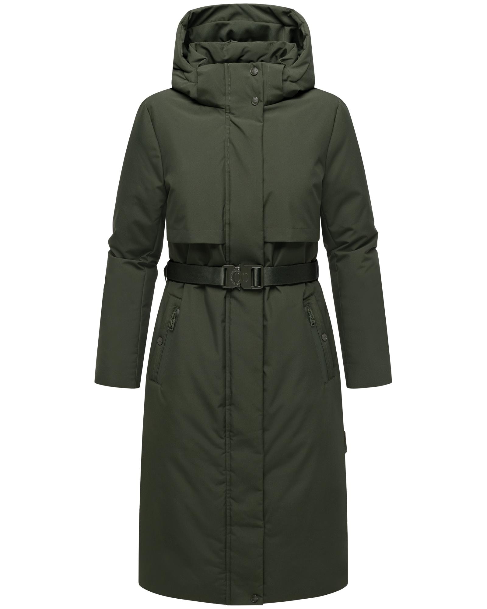 Navahoo Wintermantel "Waldbummler 14" Wasserabweisender Winterparka mit Kapuze und Taillengürtel