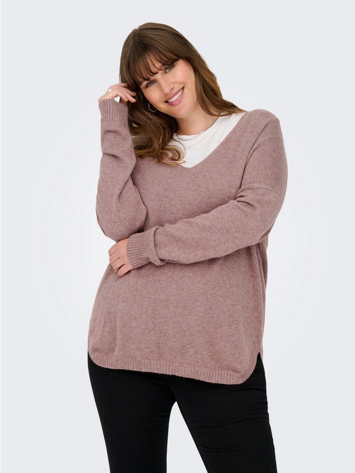 ONLY CARMAKOMA V-Ausschnitt-Pullover CARMARGARETA LS PULLOVER KNT NOOS Viskosemischung, regular fit