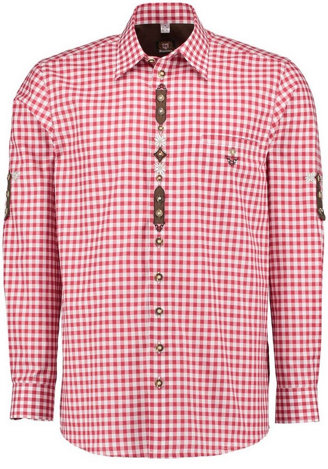 OS Trachten Trachtenhemd Lytal Herren Langarmhemd mit Haifischkragen