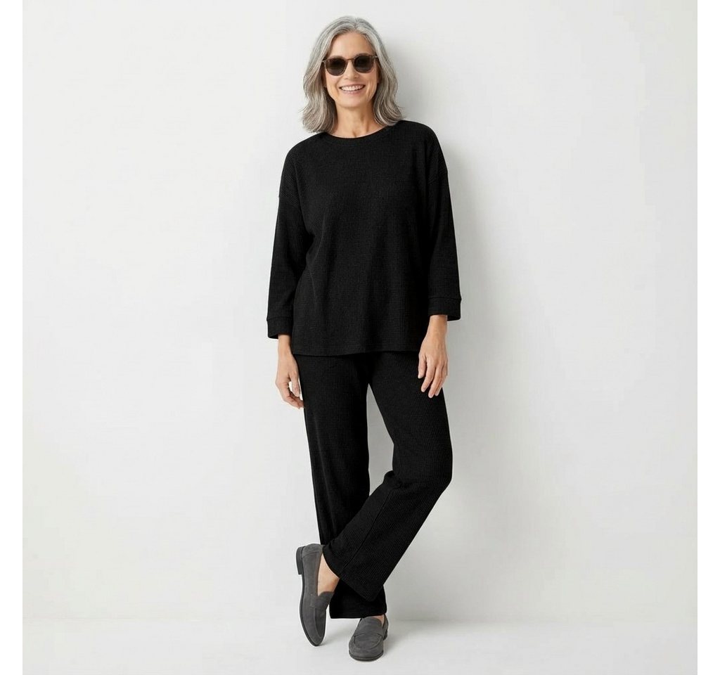 OriginalYou Hausanzug Freizeit Anzug Damen Feinstrick Set super leichtes Feinstrickgewebe