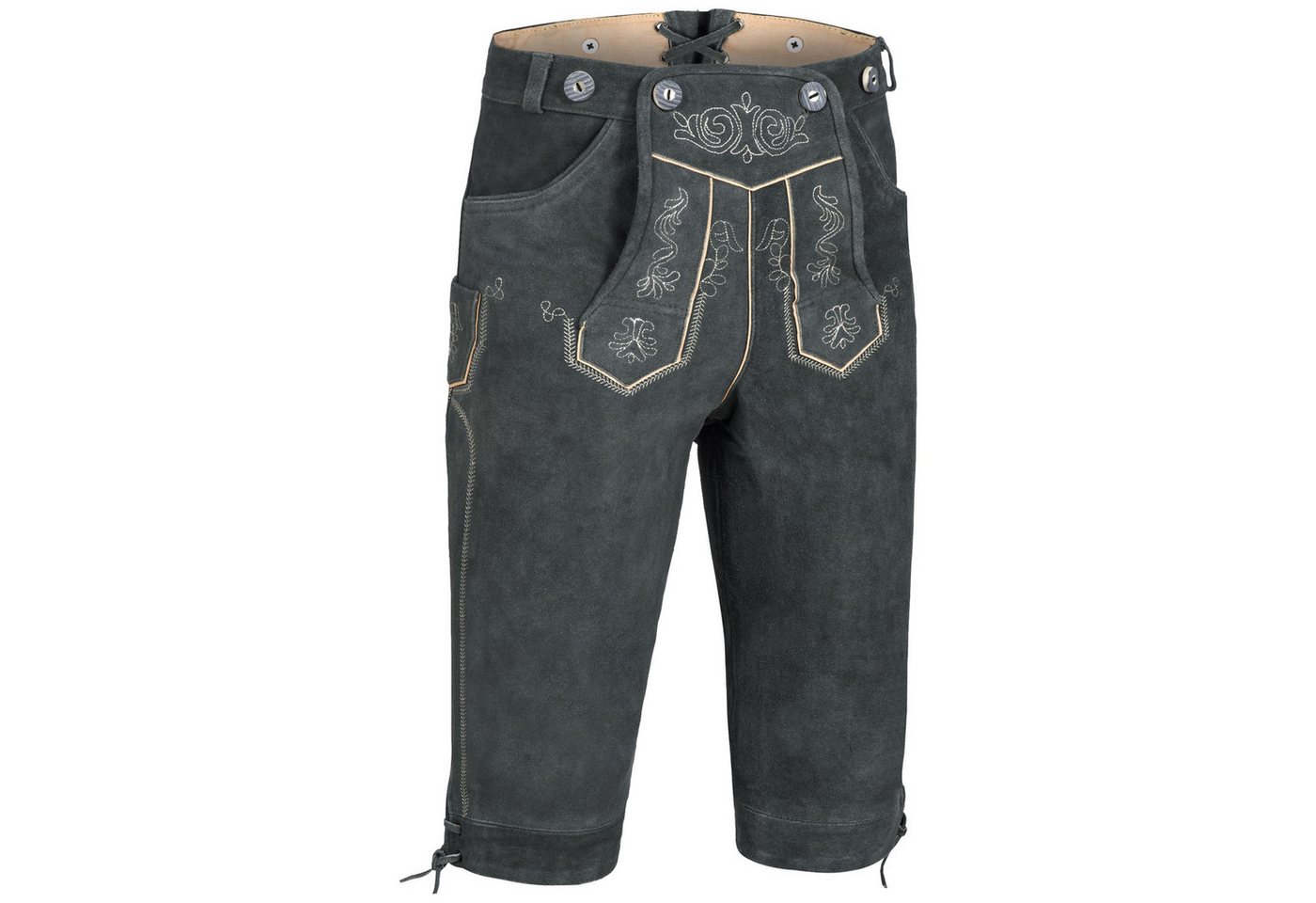 PAULGOS Trachtenhose Herren Lederhose Kniebund mit Trägern 100% Echtleder