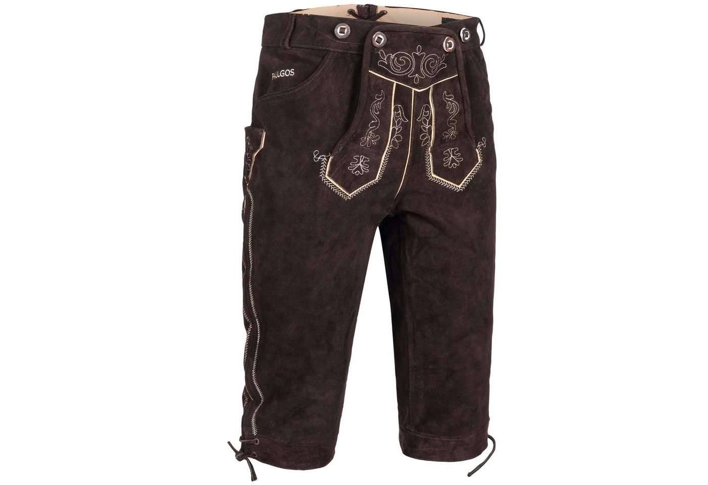 PAULGOS Trachtenhose Herren Lederhose Kniebund mit Trägern 100% Echtleder