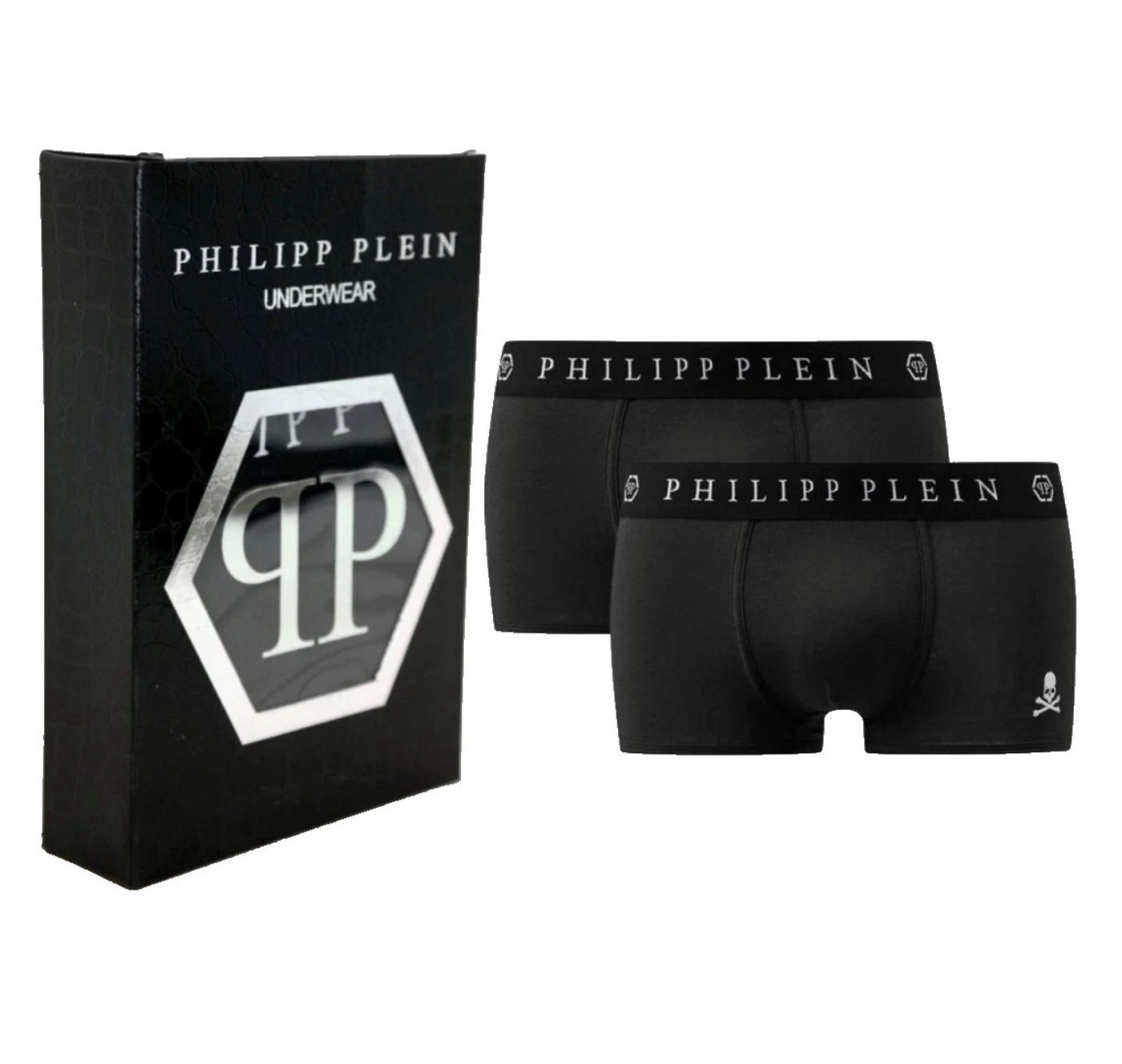 PHILIPP PLEIN Boxer 2er-Pack Herren Unterwäsche Shorts Original Verpackt in Python-Optik Geschenkbox