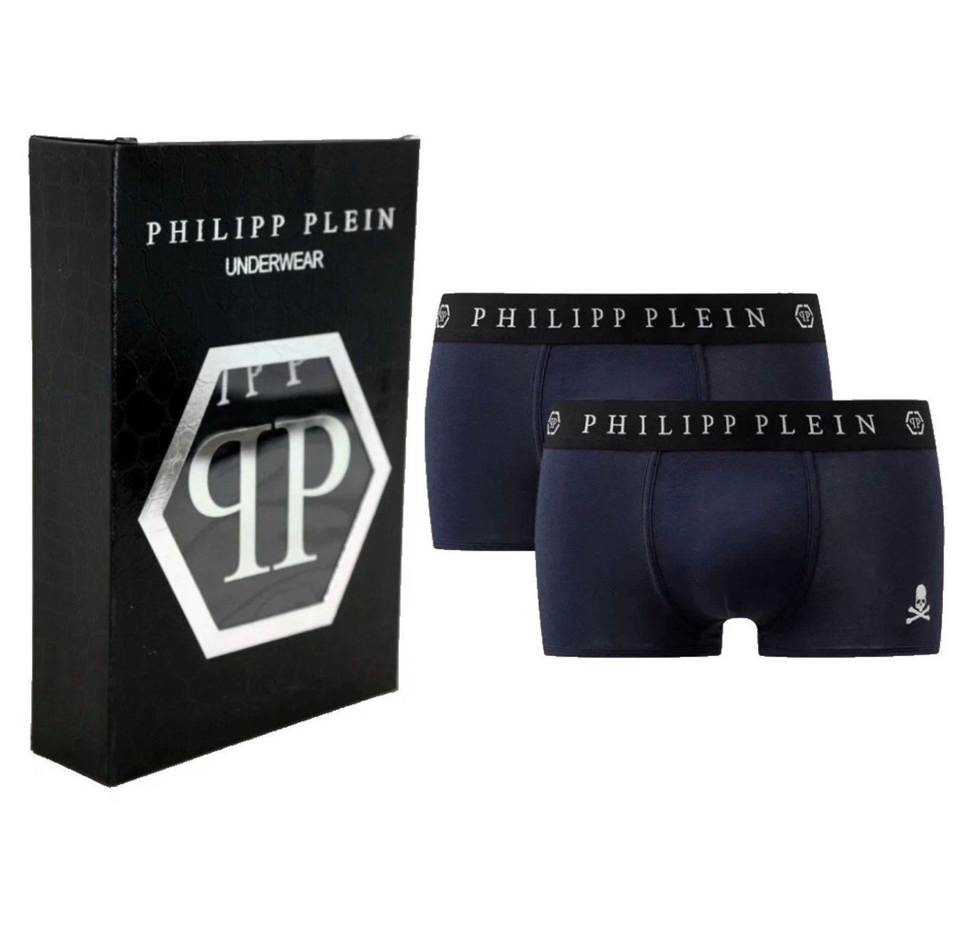 PHILIPP PLEIN Boxer 2er-Pack Herren Unterwäsche Shorts Original Verpackt in Python-Optik Geschenkbox