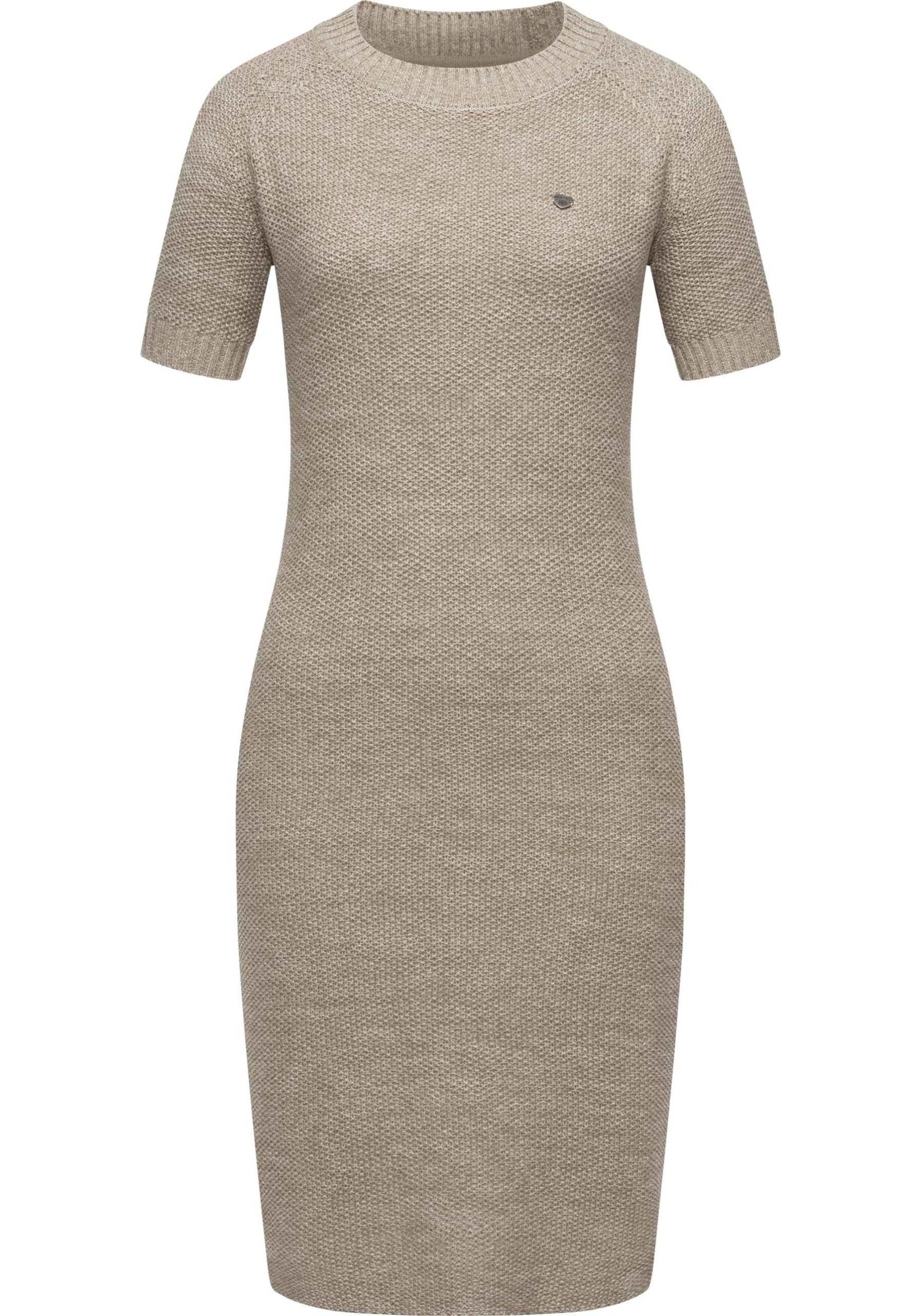 Ragwear Strickkleid "Kolya" Ohne Taschen kurzärmliges Damen Midikleid in Strickoptik
