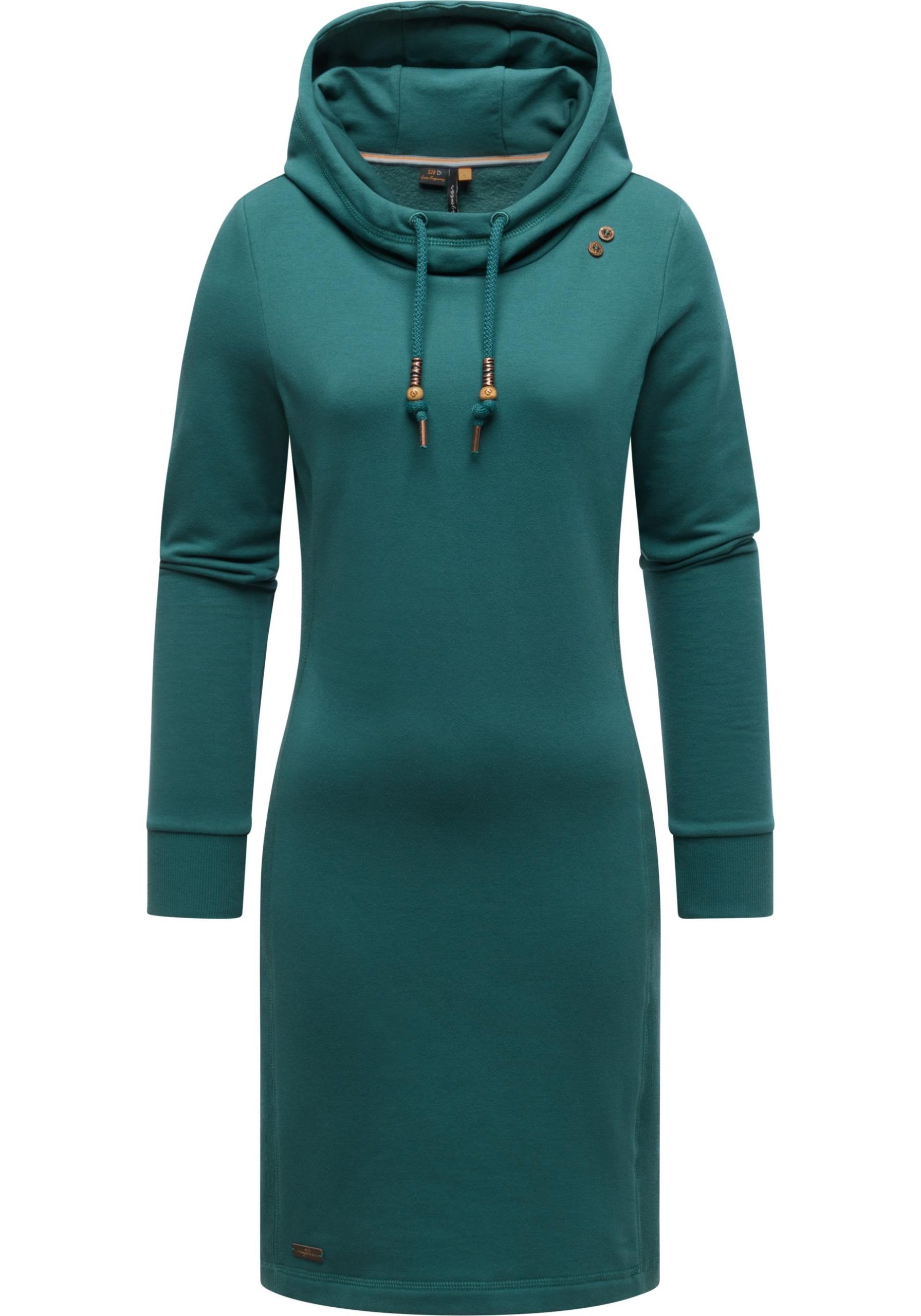 Ragwear Sweatkleid "Sabreen" Ohne Taschen Langärmliges Baumwoll Kleid mit Kapuze