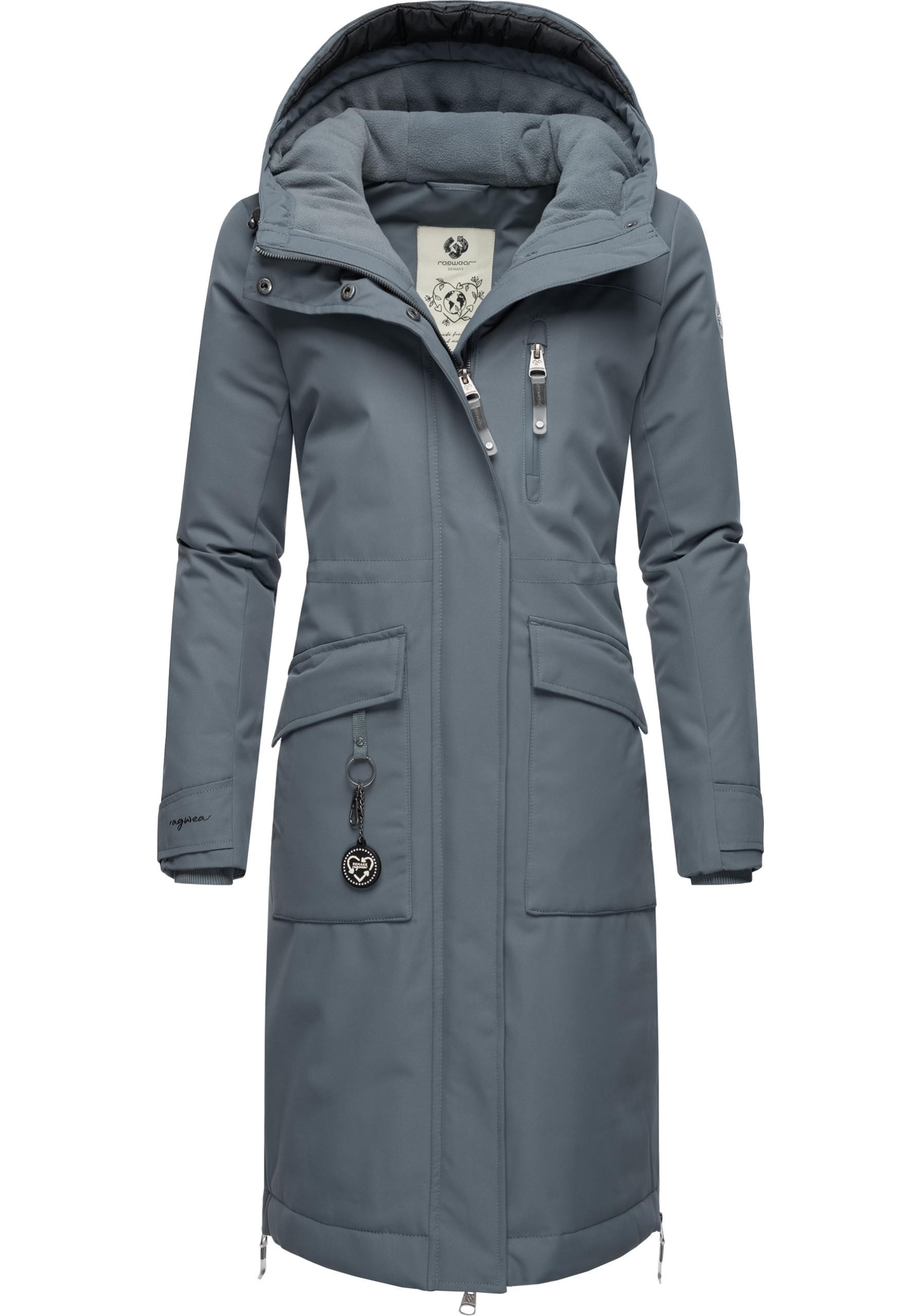 Ragwear Wintermantel "Refutura Remake" Langer wasserdichter Mantel mit Kapuze