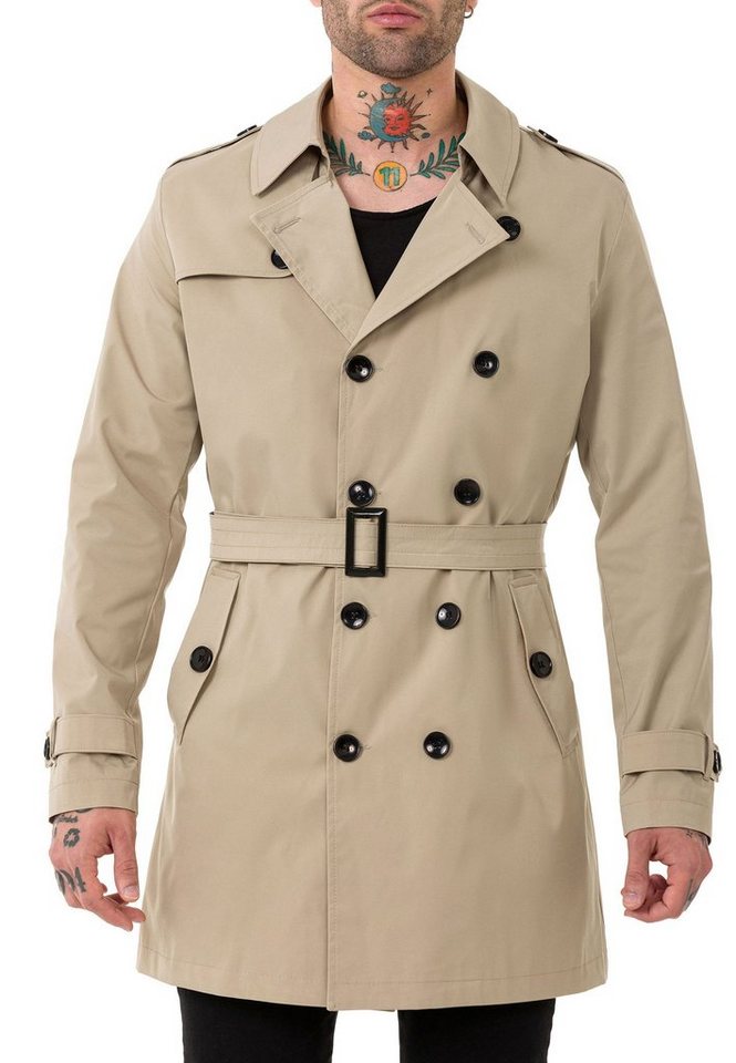 RedBridge Trenchcoat Red Bridge Herren Mantel Trenchcoat Jacke Beige M