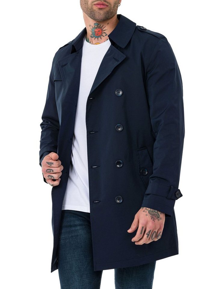 RedBridge Trenchcoat Red Bridge Herren Mantel Trenchcoat Jacke Navyblau XXL