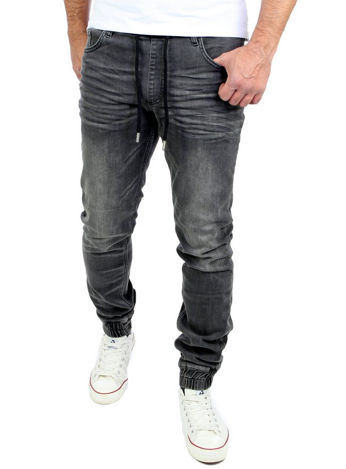 Reslad Stretch-Jeans Reslad Used Look Jeans-Herren Slim Fit Jogging-Hose RS-2073 Stretch Jogging-Denim Slim Fit