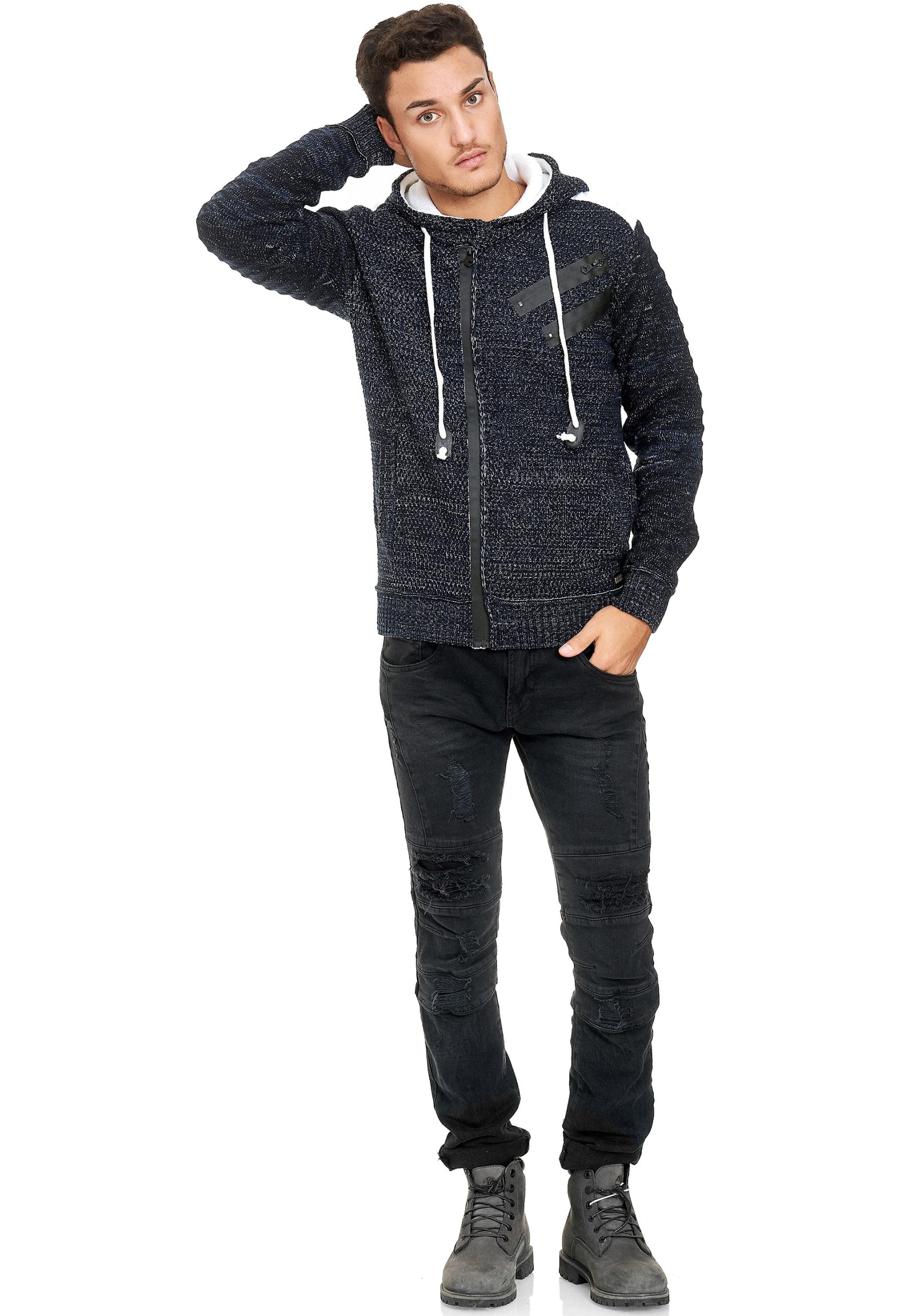 Rusty Neal Strickjacke in cooler Grobstrickoptik
