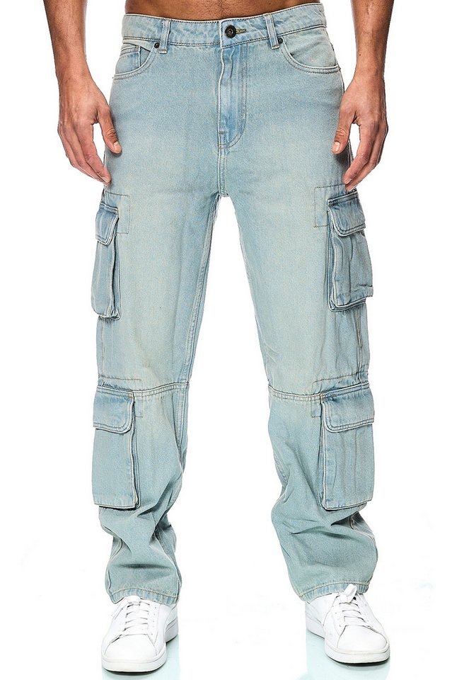 Smith & Solo Schlagjeans Baggy Jeans Herren, Cargohose Loose Fit Cargo-Taschen, Weites Bein, Baggy Fit