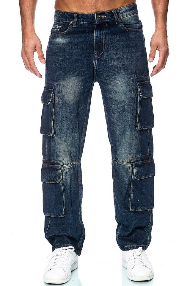 Smith & Solo Schlagjeans Baggy Jeans Herren, Cargohose Loose Fit Cargo-Taschen, Weites Bein, Baggy Fit