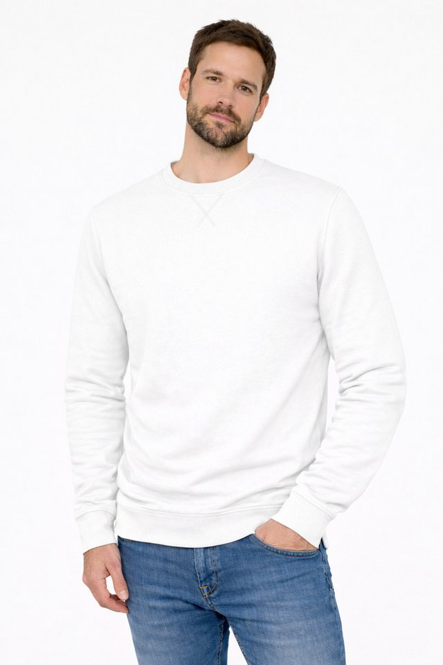 Smith & Solo Sweatshirt Herren, Pullover Baumwolle Loose Fit, Langarm, unifarben