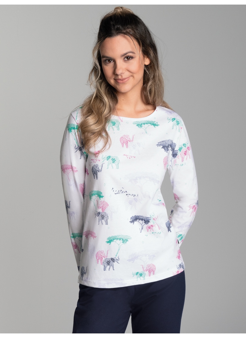 Trigema Schlafanzug "TRIGEMA Pyjama Oberteil mit Allover Safari-Print" 1 tlg.