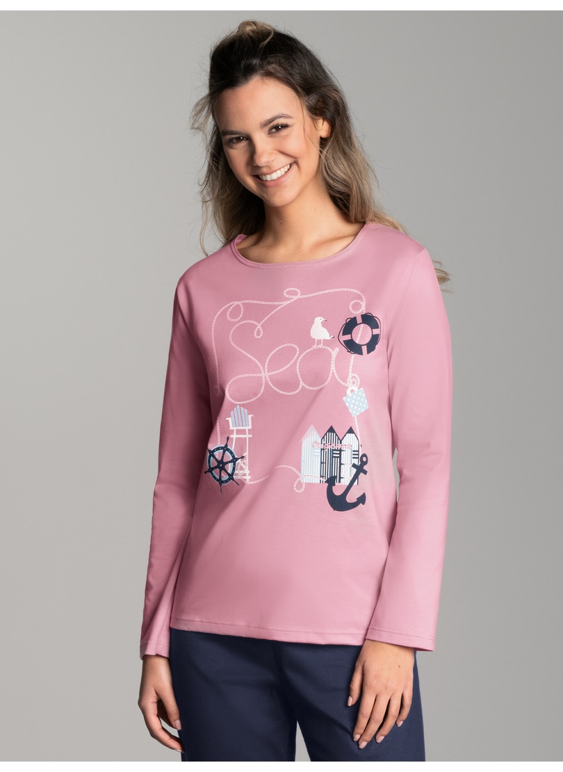Trigema Schlafanzug "TRIGEMA Pyjama Oberteil mit maritimem Printmotiv" 1 tlg.