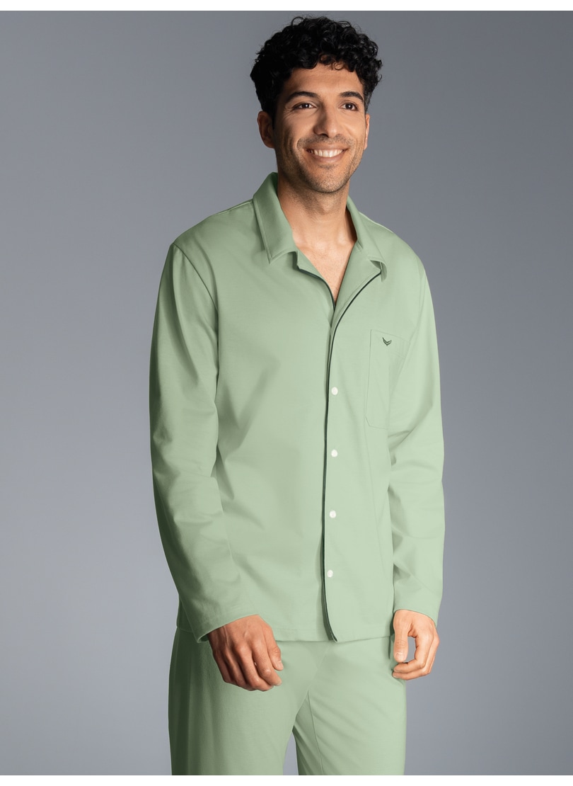 Trigema Schlafanzug "TRIGEMA Schickes Schlafanzug Oberteil mit Knopfleiste" 1 tlg.