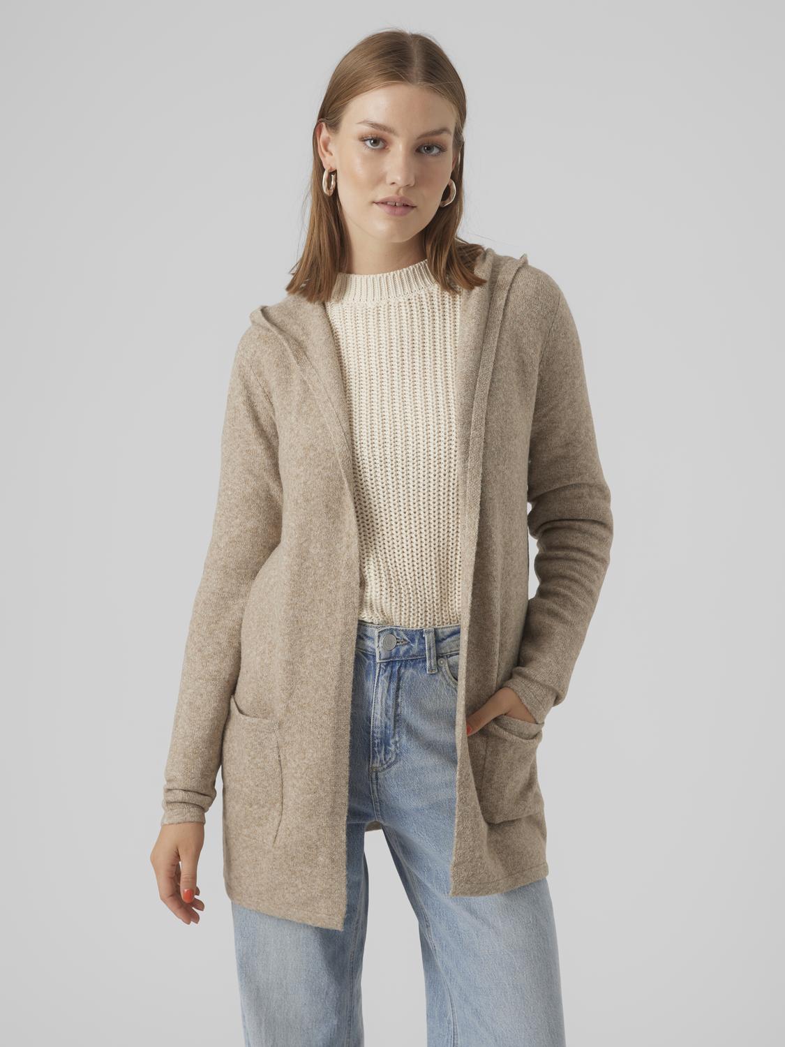 Vero Moda Strickjacke "VMDOFFY LS OPEN HOOD CARDIGAN GA NOOS"