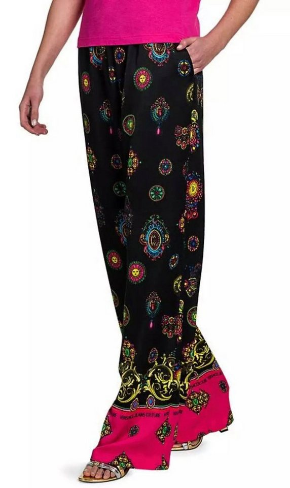 Versace Jeans Couture Loungehose Bedruckte Weite Hose Barock Leggings Pants Trousers Barock Medaillon-Motiven - Elastischer Bund - Seitentaschen