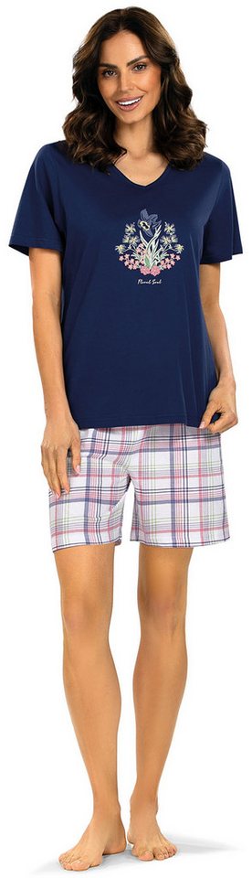 comtessa Shorty Feeling Good (Set, 2 tlg., 2-teilig) Damen Pyjama 2-teilig Shorty Schlafanzug Baumwolle große Größen