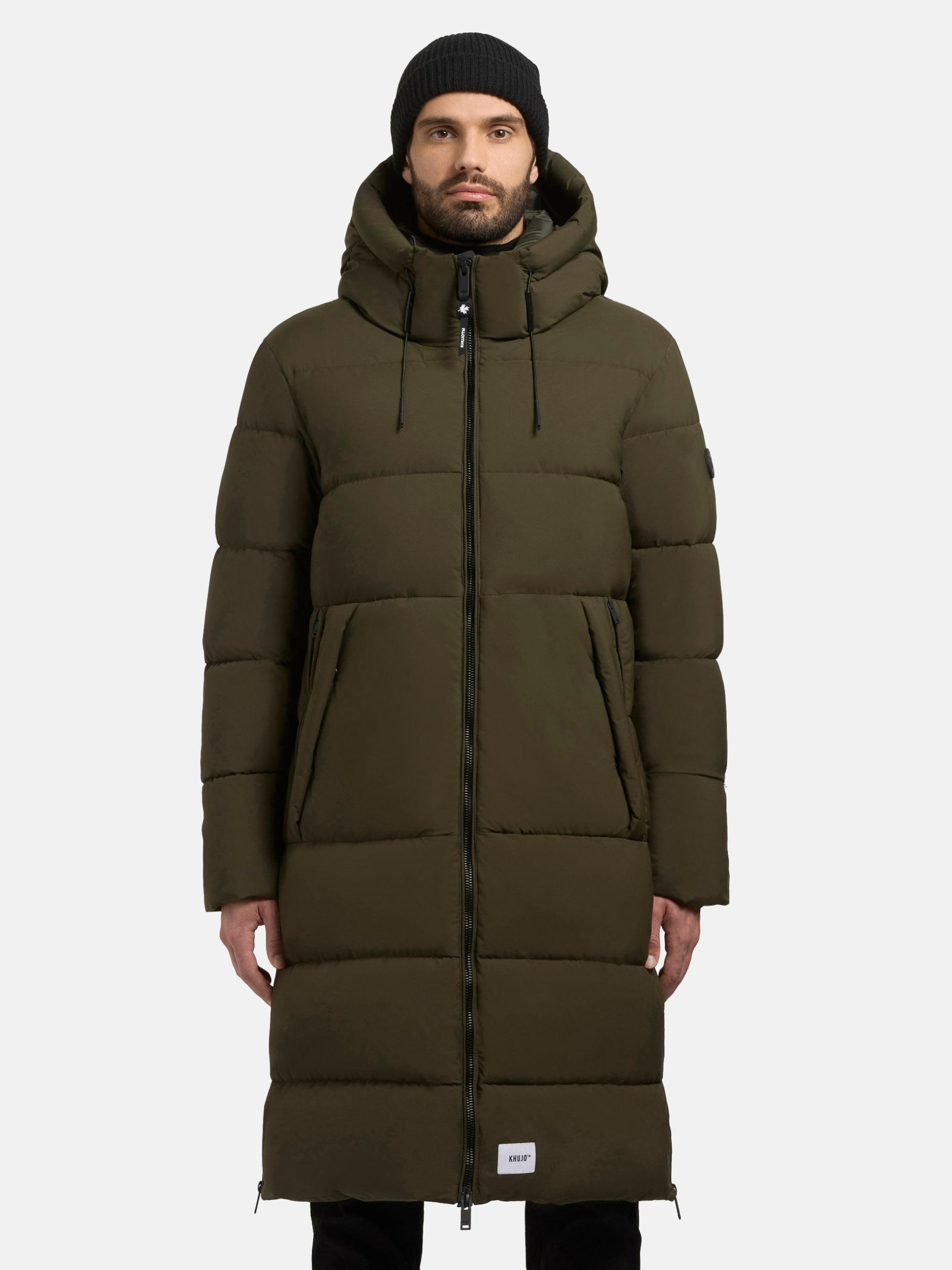 khujo Steppmantel "Rigo Matt-YM" Warmer Herren Puffermantel mit Rucksack-Trägern