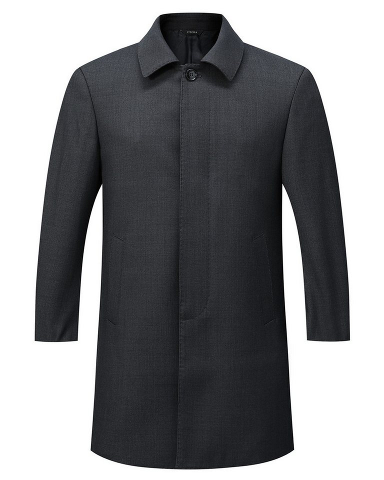 Allthemen Trenchcoat Trenchcoat mit Reverskragen Herren Business Stil im Relaxed Fit
