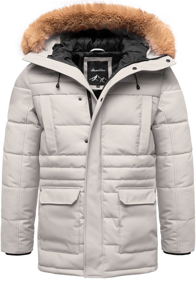 Amaci&Sons Winterjacke KENT Winterjacke Herren Gefütterte Dicke Winter Jacke Mantel Parka mit Kapuze