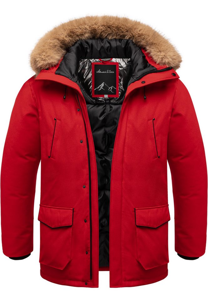 Amaci&Sons Winterjacke NORWALK Winterjacke Herren Gefütterte Dicke Glanz Winter Jacke Mantel Parka mit Kapuze