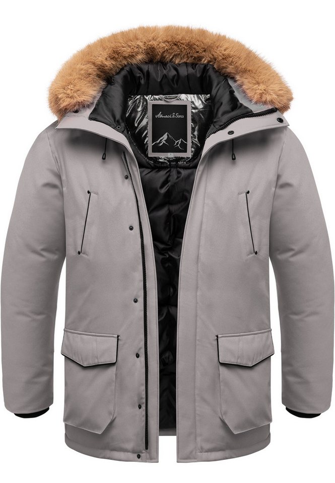Amaci&Sons Winterjacke NORWALK Winterjacke Herren Gefütterte Dicke Glanz Winter Jacke Mantel Parka mit Kapuze