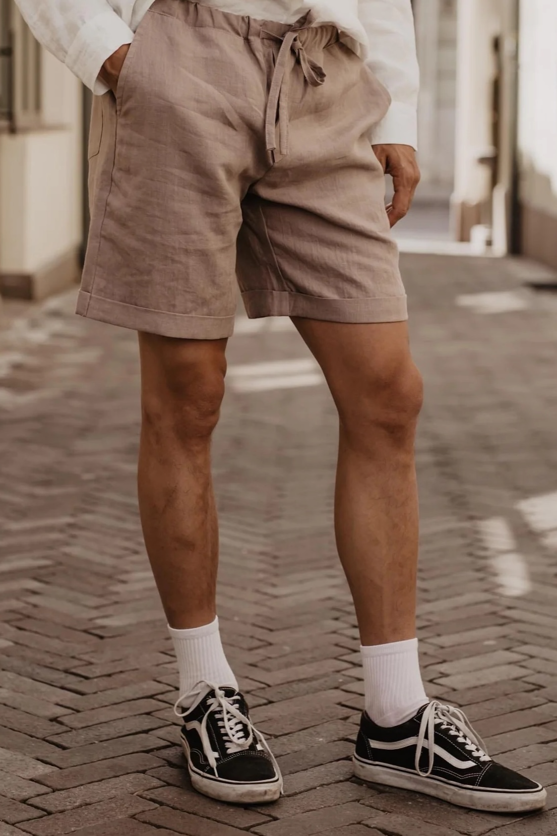 AmourLinen Herren vegan Shorts Ares Rosy Brown
