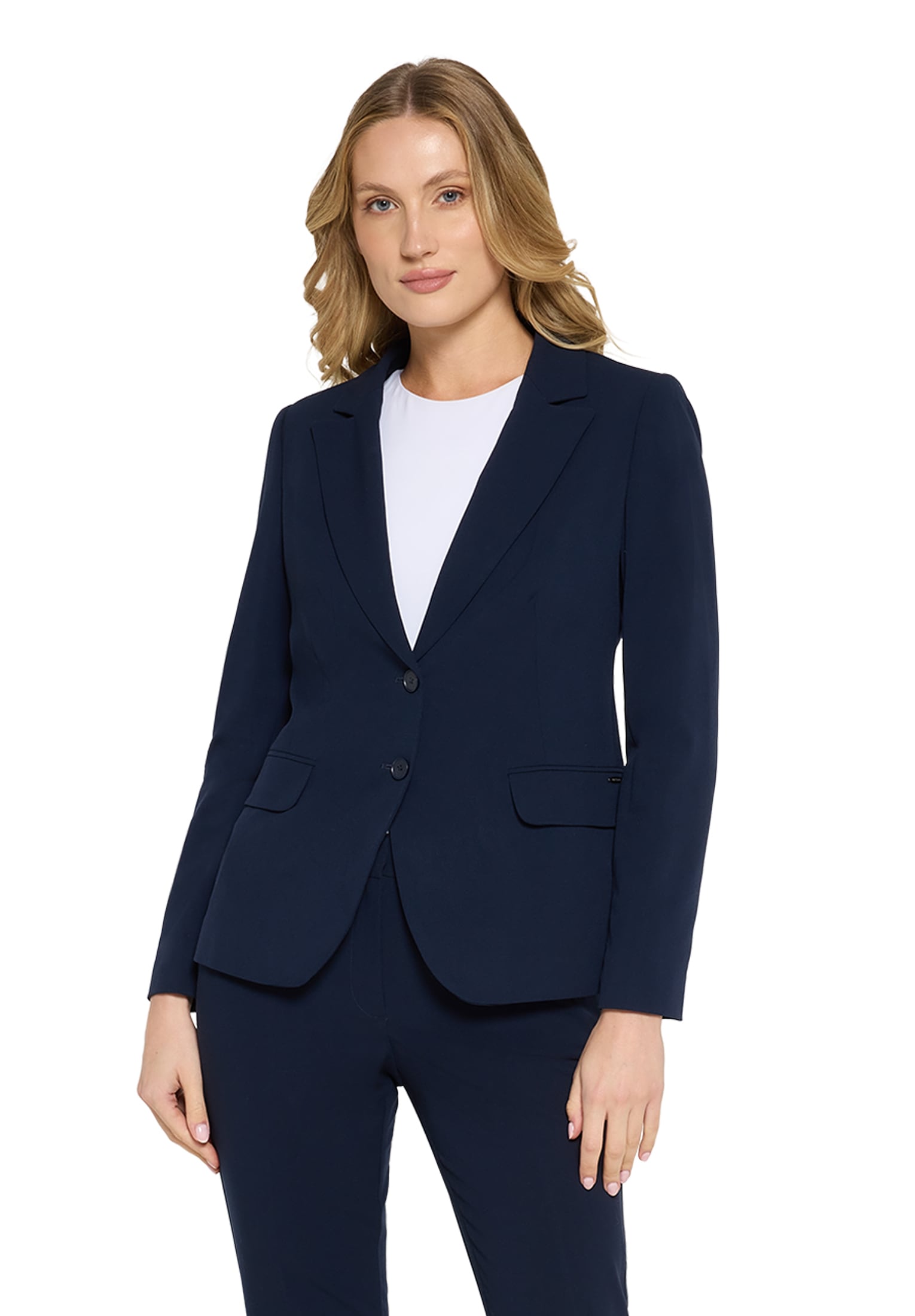 Betty&Co Longblazer "Damen mit Taschen" Druckfutter