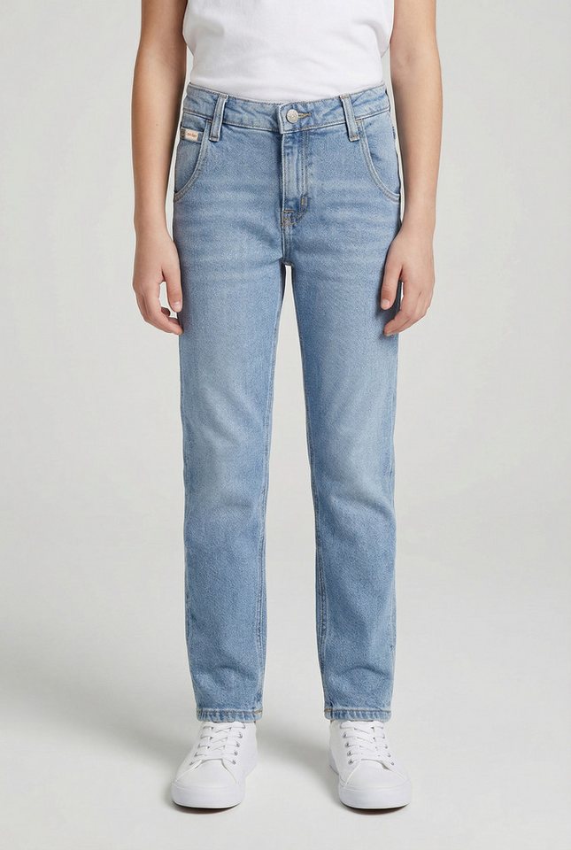 Calvin Klein Jeans Straight-Jeans BARREL CLOUDY BLUE mit Logo-Badge